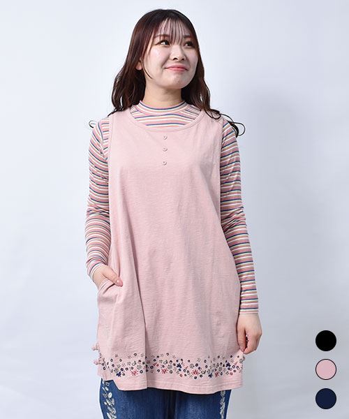 【チュニック】 小花柄 タンクトップ チュニック