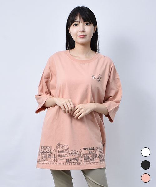 【Tシャツ】 おさんぽスタンディ BIG プリント Tシャツ