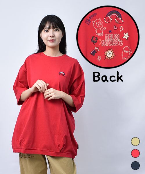 【Tシャツ】 らくがき風キャラプリント BIG Tシャツ