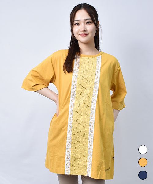 【チュニック】 袖メロー レース チュニック