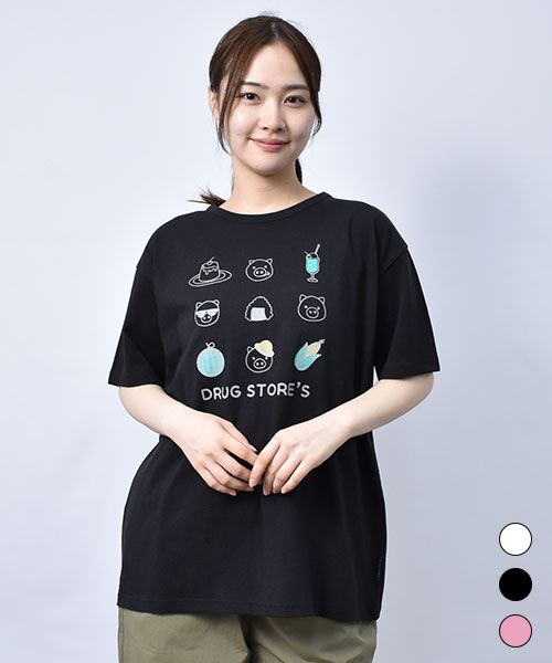 【Tシャツ】 スタンディ&フード ワイド プリントT