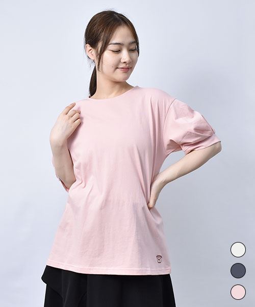 【Tシャツ】 袖タック Aライン Tシャツ
