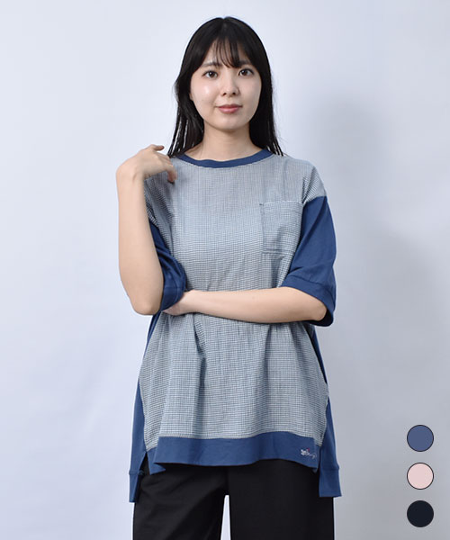 【Tシャツ】 前切替 ポケットつき Tシャツ