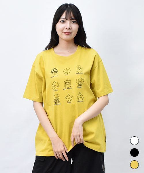【Tシャツ】 ゆるブタ プリント Tシャツ