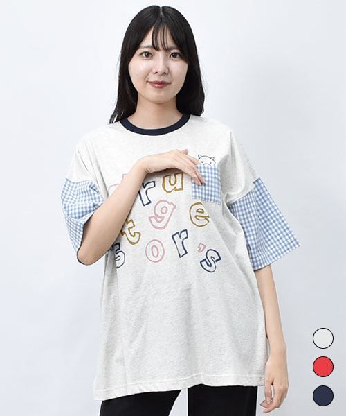 【Tシャツ】 ブタロゴチェック BIG Tシャツ