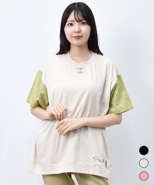 【Tシャツ】 チャイナボタン BIG Tシャツ