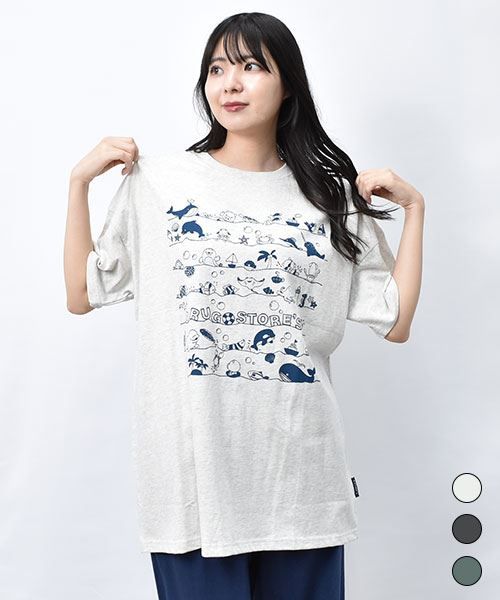 【Tシャツ】 スタンディ&シーフレンズ BIG丈長 プリント Tシャツ