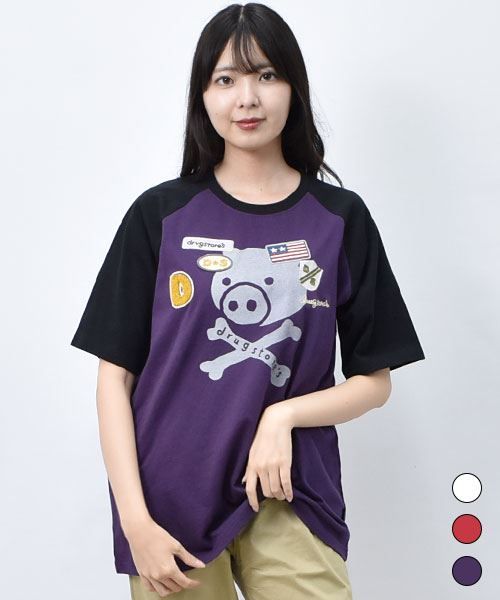【Tシャツ】 ブタスカル 配色 Tシャツ
