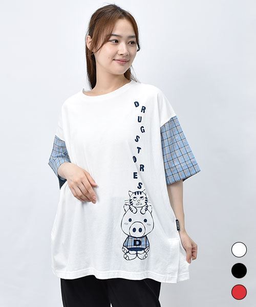 【Tシャツ】 スタンディ&ネコ スリット Tシャツ