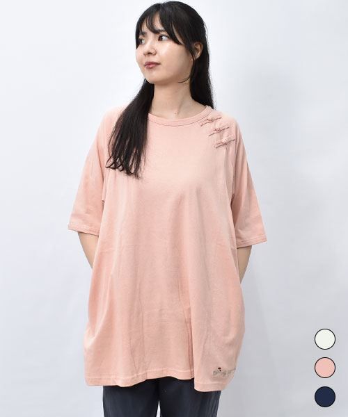【チュニック】 シンプル チャイナボタン チュニック