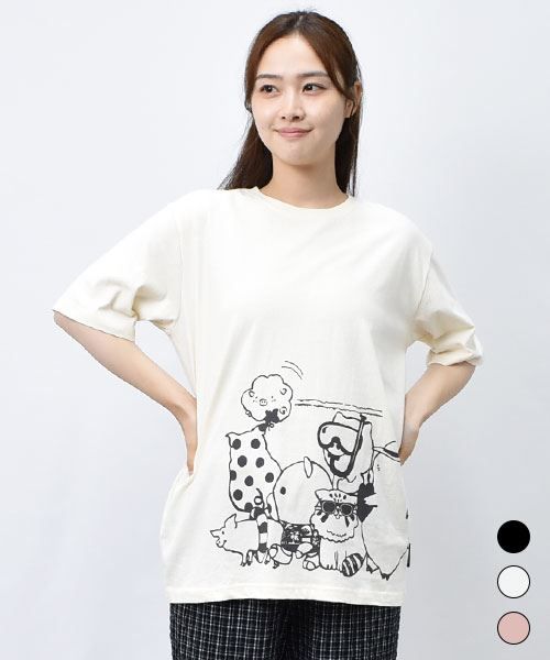 【Tシャツ】 おでかけキャラクターズ プリント Tシャツ