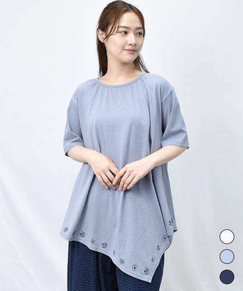 【Tシャツ】 アシンメトリー Aライン Tシャツ