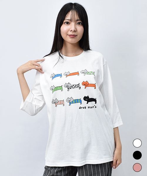 【Tシャツ】 カラフル 手描きブタ Tシャツ