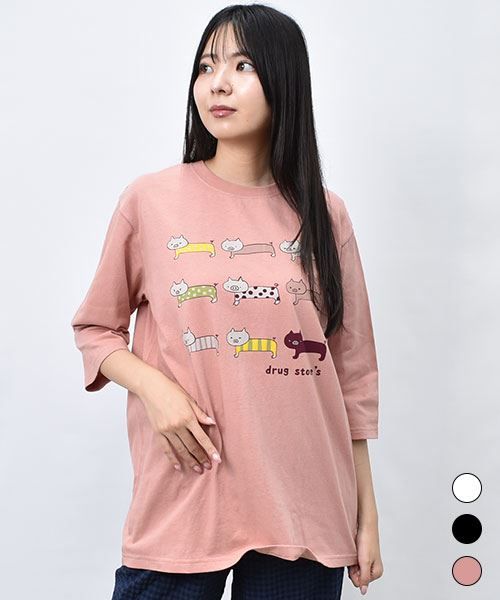 【Tシャツ】 カラフル 手描きブタ Tシャツ