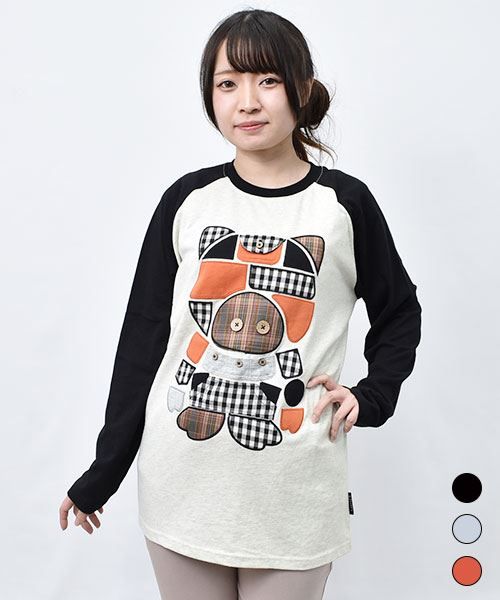 【Tシャツ】 ブタシルエット 配色ラグラン ロンT