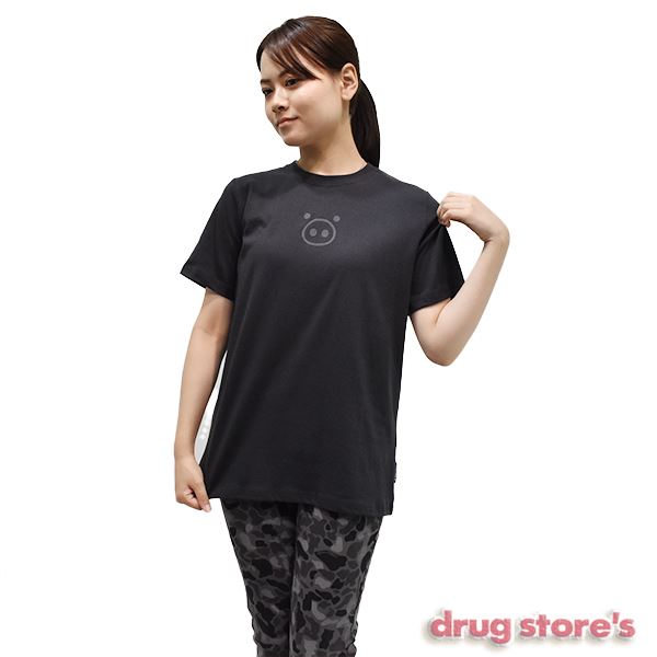 drug store's 21/-天竺 ブタ顔OPフロッキープリント Tシャツ(F 30 