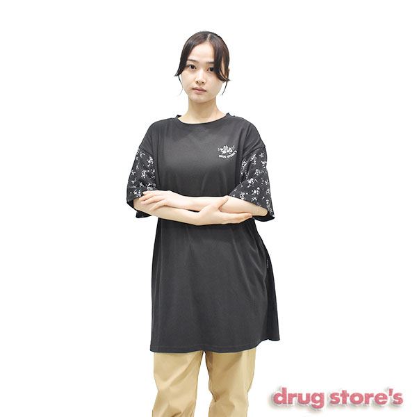 ドラッグストアーズ花柄丈長Tシャツ 