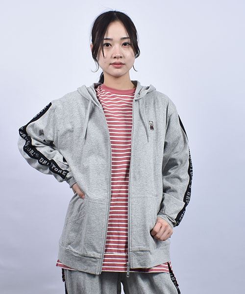 drug store's  袖中心切替 ロゴプリント パーカー