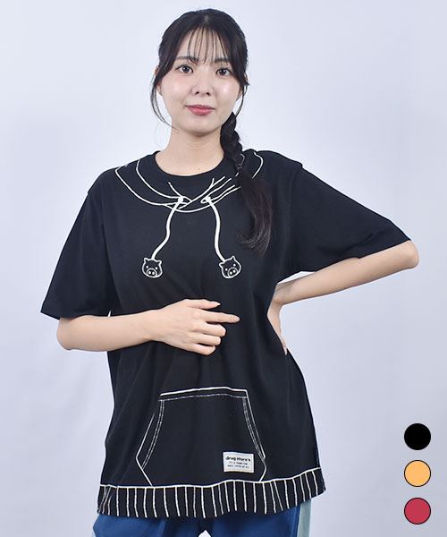 drug store's 20/-OE天竺 パーカー風プリント 定番セットインT