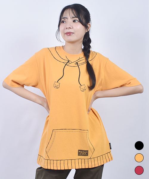 drug store's 20/-OE天竺 パーカー風プリント 定番セットインT