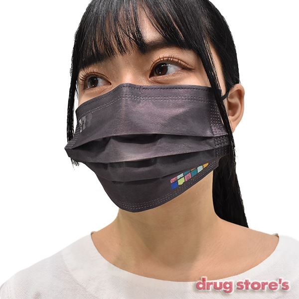 drug store's 5Ｐセット不織布マスク BK マルチロゴ+3スタンディOP柄