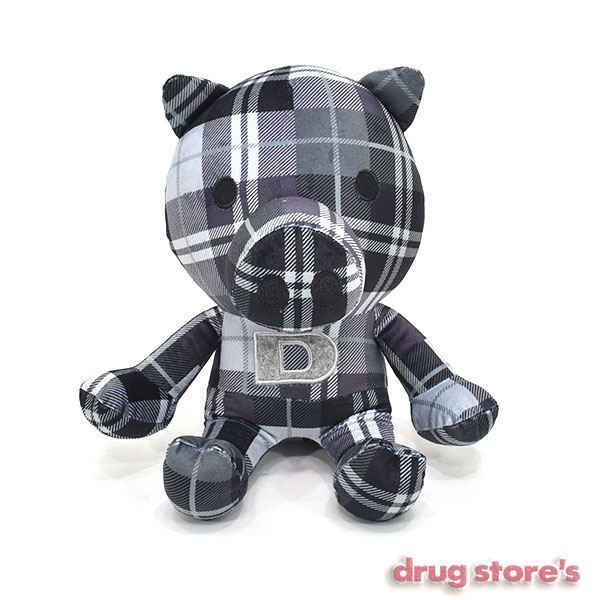 drug store's チェック ブタぬいぐるみ