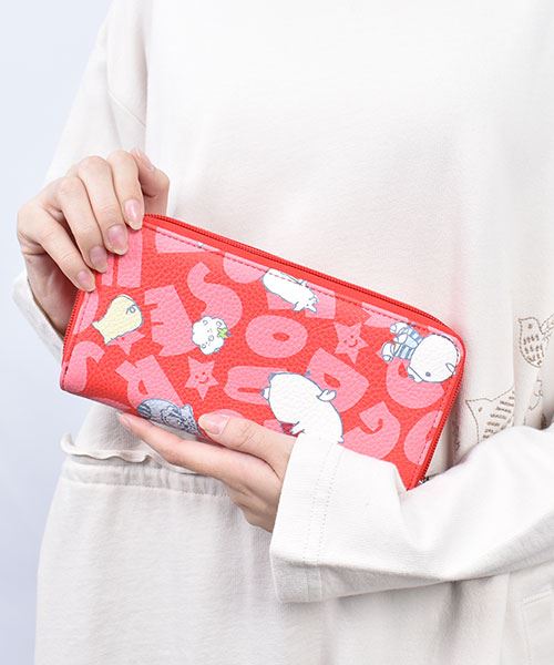 drug store's 合成皮革 ブタ＆ネコプリント 長財布