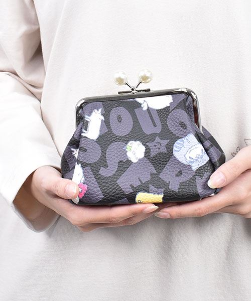 drug store's 合成皮革 ブタ＆ネコプリント がま口ポーチ
