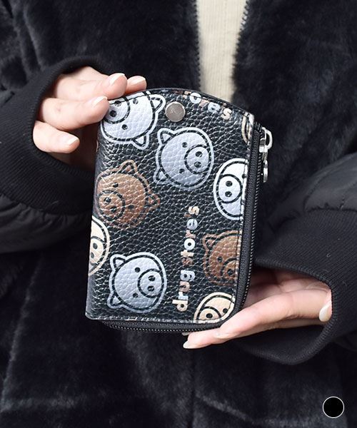 drug store's ブタ顔総柄 キーケース