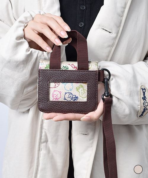 drug store's ブタ＆ネコ総柄 パスケース