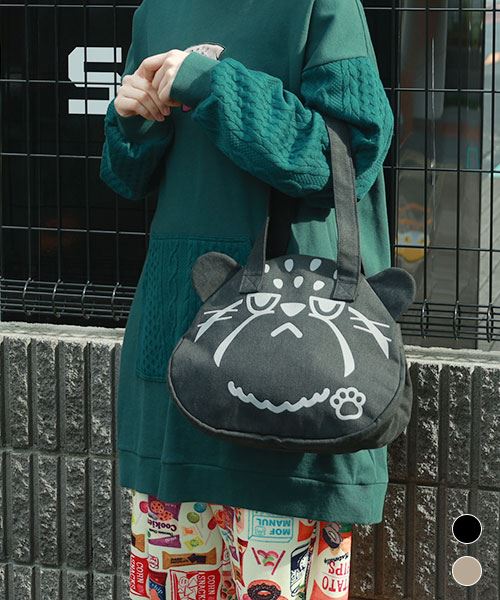 【トートバッグ】 マヌルネコ 顔バッグ 小