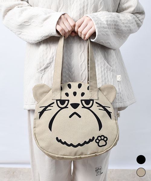 【トートバッグ】 マヌルネコ 顔バッグ 小