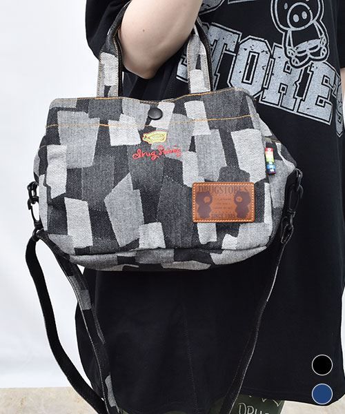 【ショルダーバッグ】 デニム ジャガード ショルダーバッグ