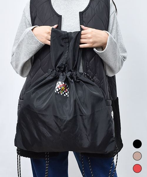 【バッグ】 スピンドルつき シンプル エコバッグ