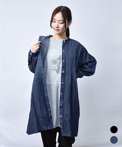 【ワンピース】 デニム シャツ ワンピース