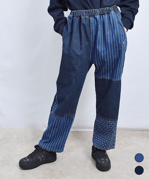 D.S.CLUB ストライプ 切替 デニム パンツ