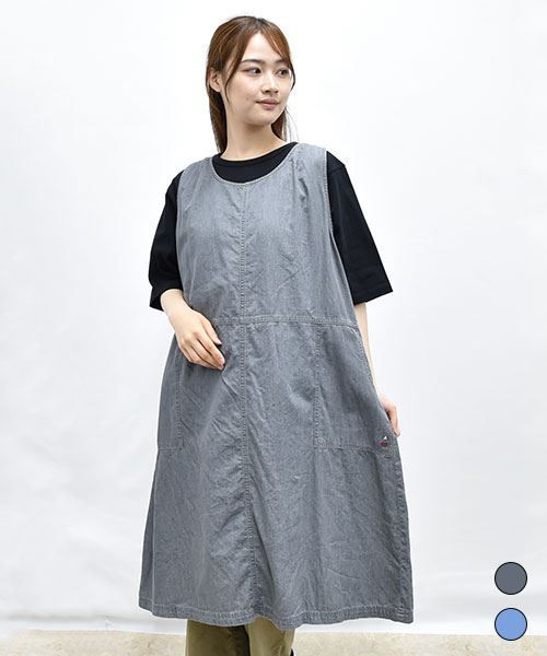【ジャンスカ】 シンプル デニム ジャンスカ