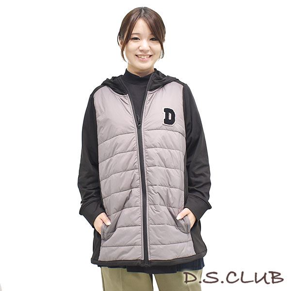 D.S.CLUB 裏起毛 前身頃中綿 パーカー ブルゾン