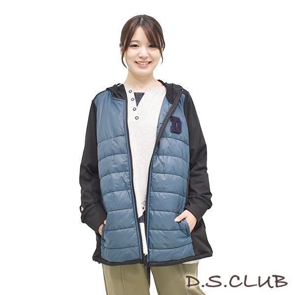 D.S.CLUB 裏起毛 前身頃中綿 パーカー ブルゾン