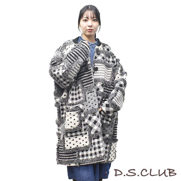 D.S.CLUB パッチワークフリンジジャガード ジャケット