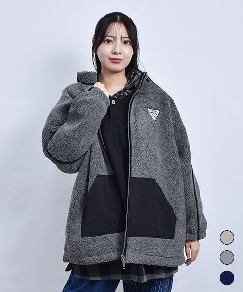 D.S.CLUB 別布使い ボアブルゾン