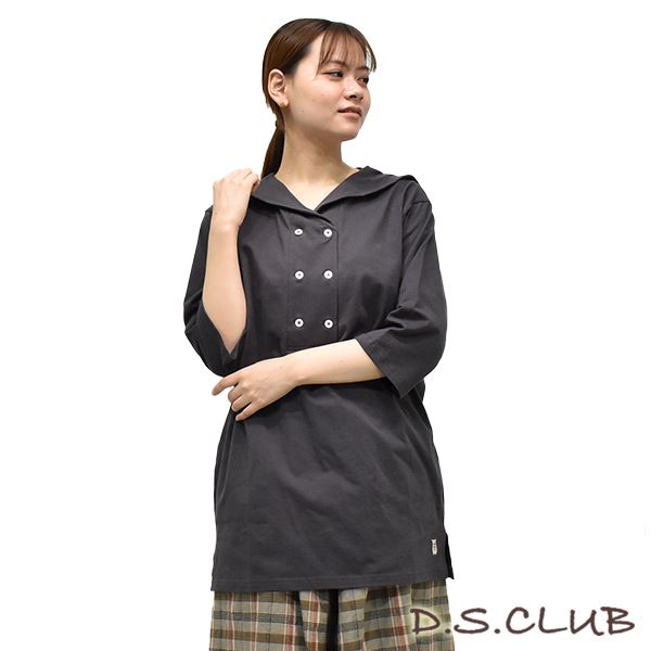 D.S.CLUB 天竺 かざりボタン付き セーラーカラー Tシャツ