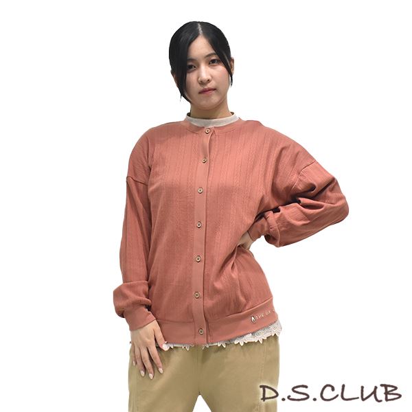 D.S.CLUB 裾刺繍 丸衿 カーディガン