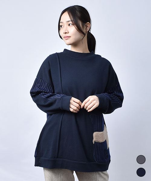 【チュニック】 ちょい ハイネック チュニック