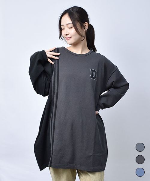 【チュニック】 ストライプ 配色 チュニック