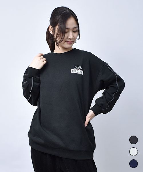 【スウェット トレーナー】 ぶたワンポイント シンプル トレーナー