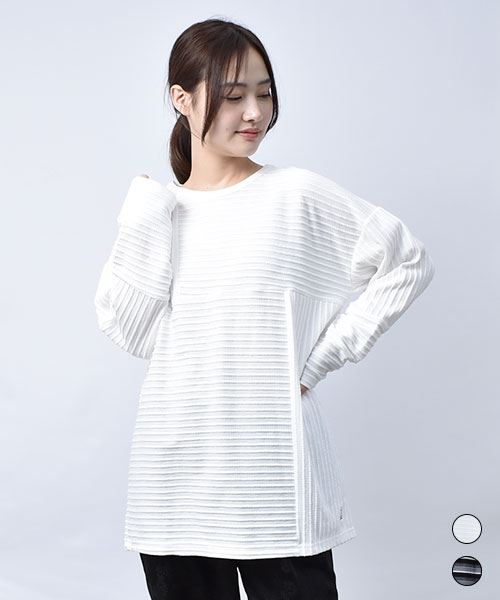 【Tシャツ】 縦横ボーダー Tシャツ