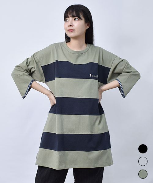 【チュニック】 太ボーダー チュニック
