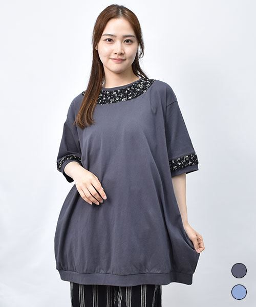 【チュニック】 小花柄 シフォン チュニック
