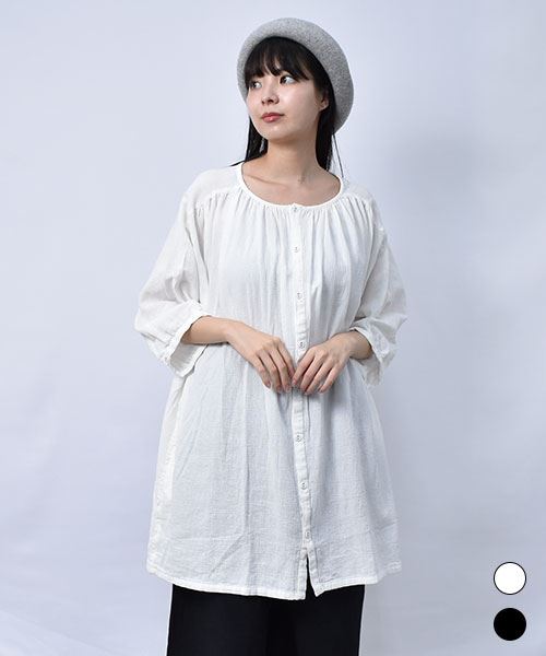 【ブラウス】 縦切替 シンプル ブラウス